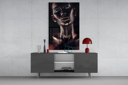 Woman In Copper Glass Wall Art