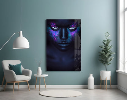 Color Burst Woman Glass Wall Art