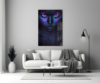 Color Burst Woman Glass Wall Art