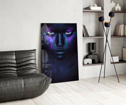Color Burst Woman Glass Wall Art