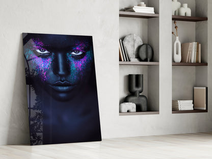 Color Burst Woman Glass Wall Art
