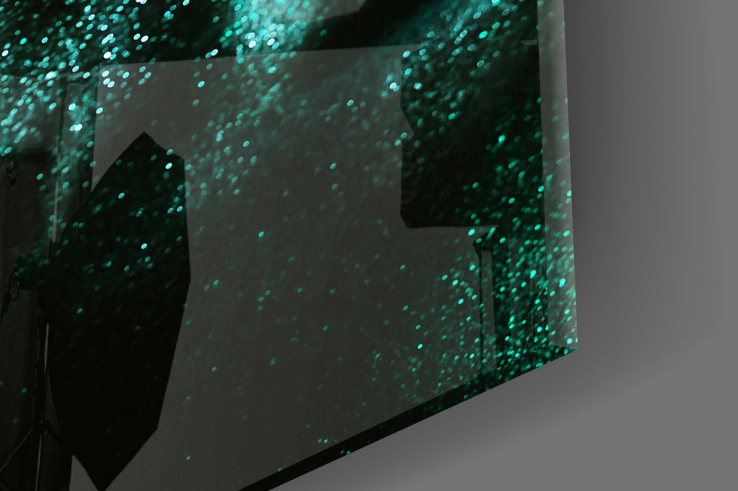 Woman In Teal Glass Wall Art