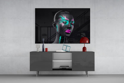 Dual Pigment Woman Glass Wall Art
