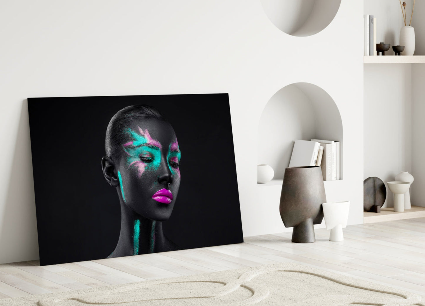 Dual Pigment Woman Glass Wall Art