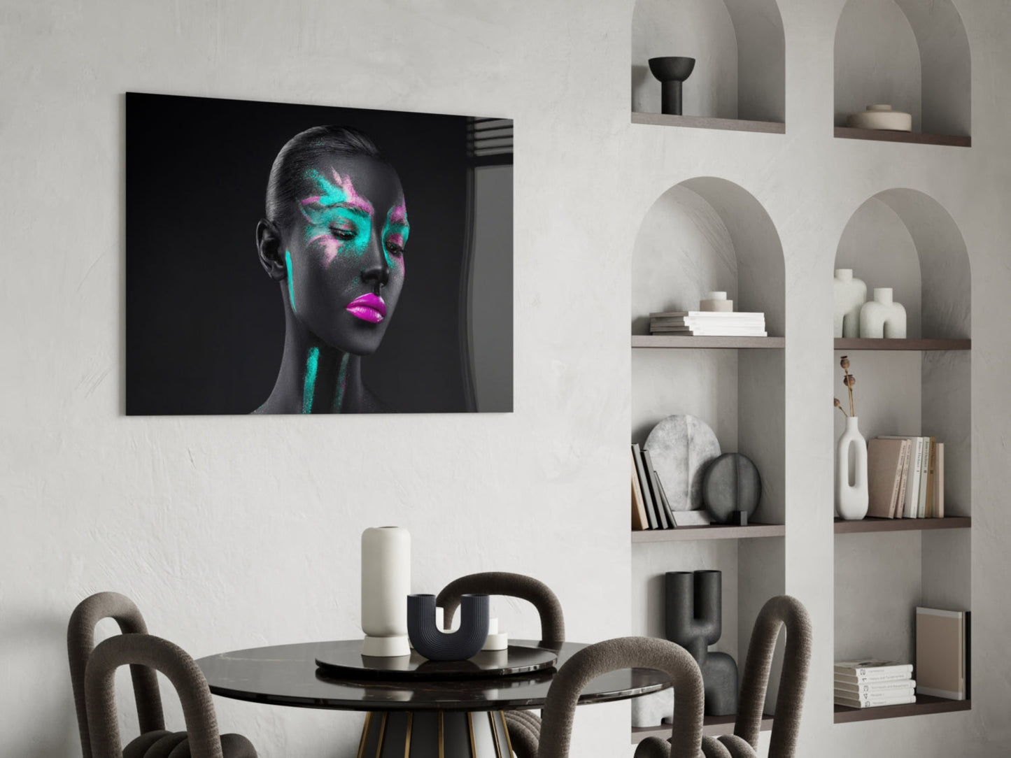 Dual Pigment Woman Glass Wall Art