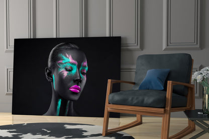 Dual Pigment Woman Glass Wall Art