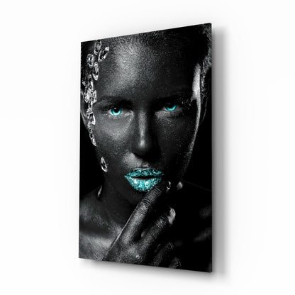Woman in Crystal glass wall art, glamour portrait