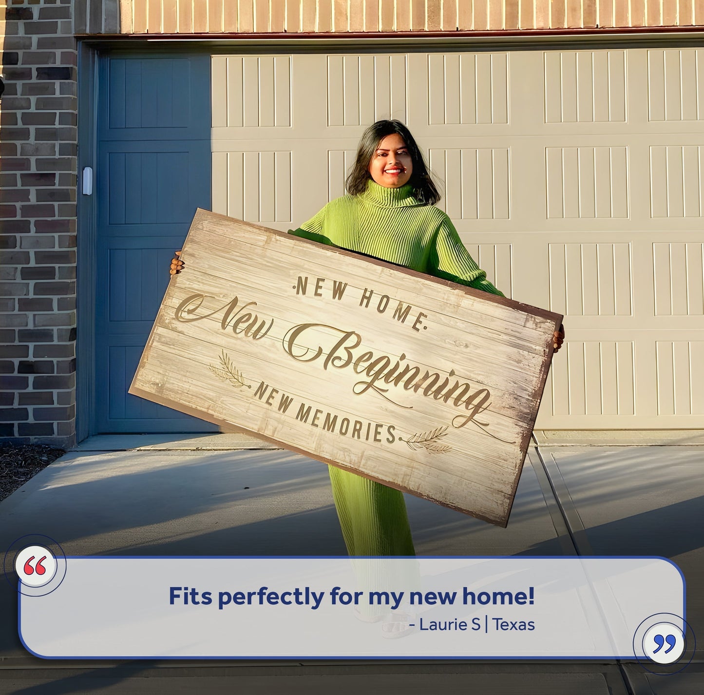New Home New Beginning Canvas Sign