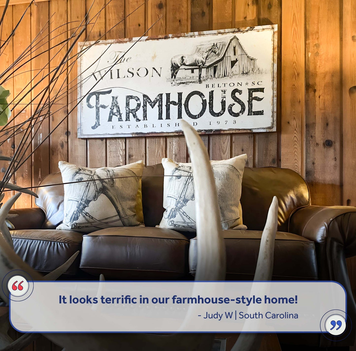 Rustic Horse Farmhouse Canvas Sign