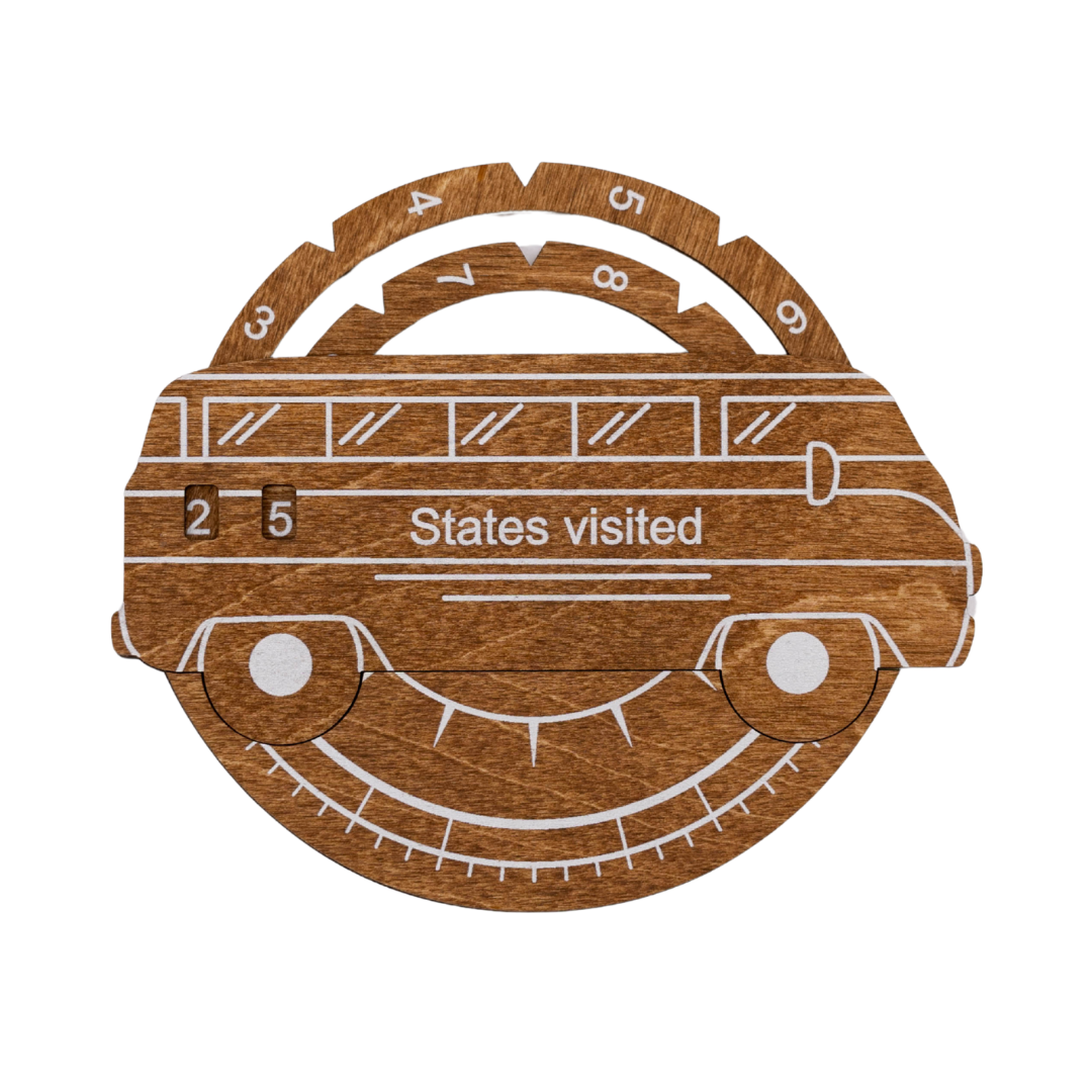 Wooden USA map wall art in oak tones