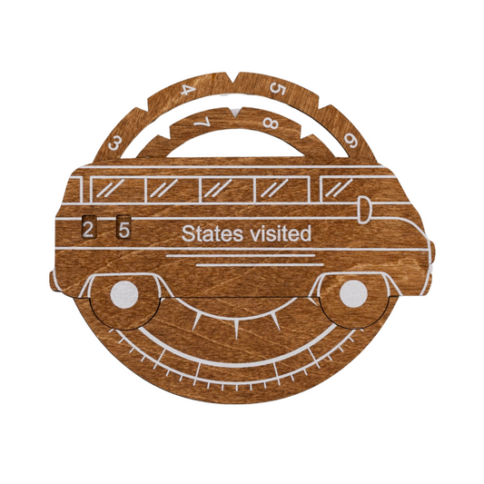 Wooden USA map wall art in oak tones