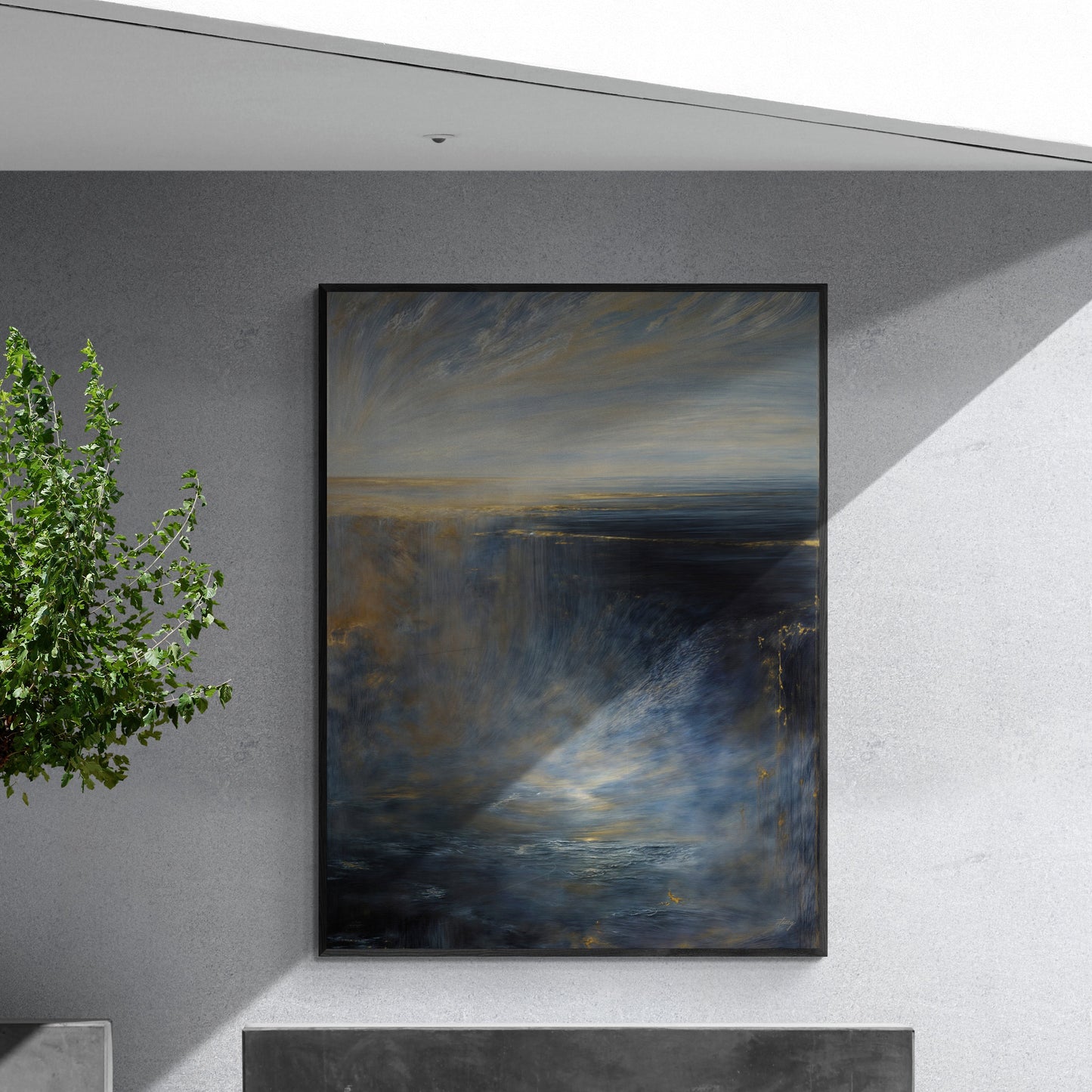 Oceans Lament Coastal Abstract Canvas Wall Art