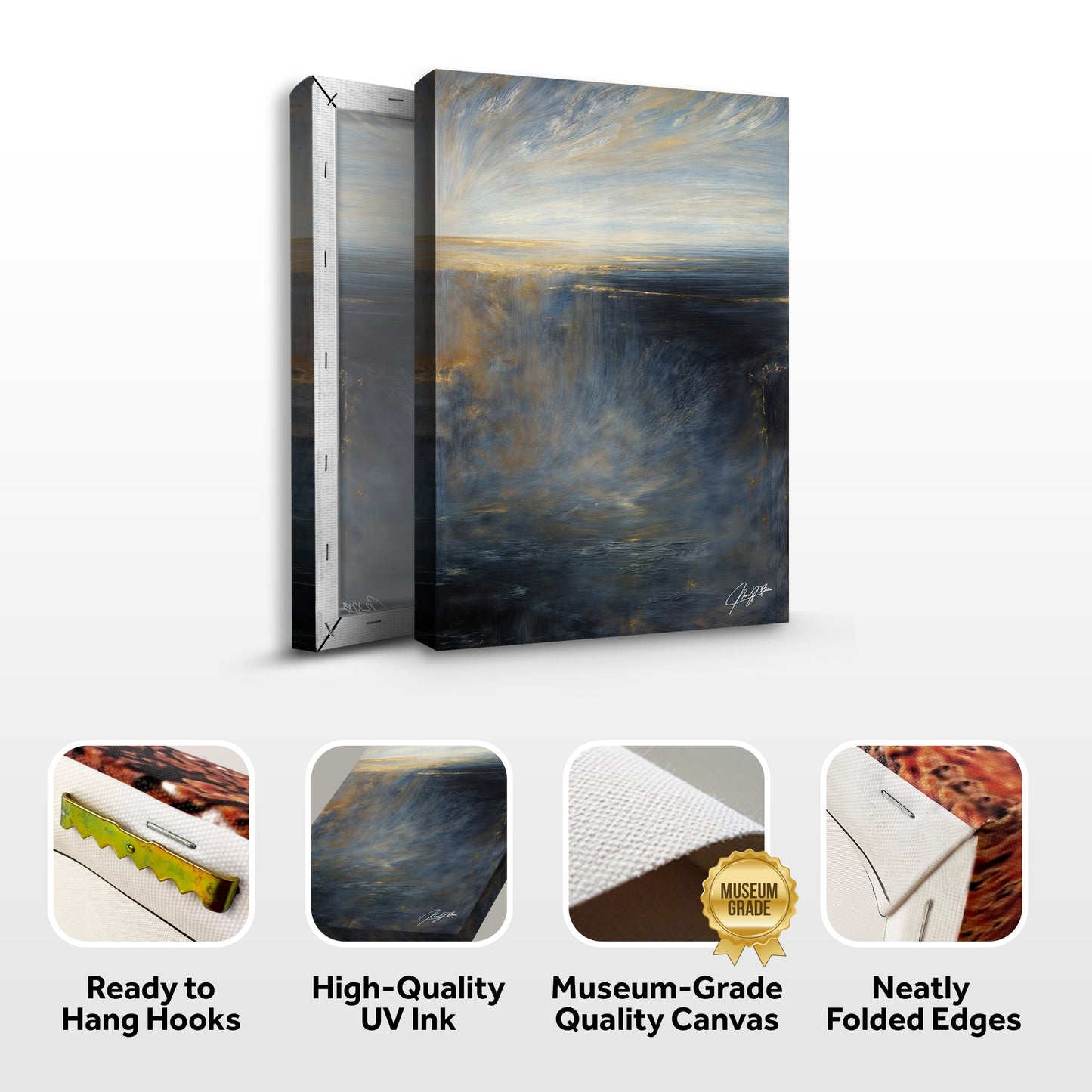 Oceans Lament Coastal Abstract Canvas Wall Art