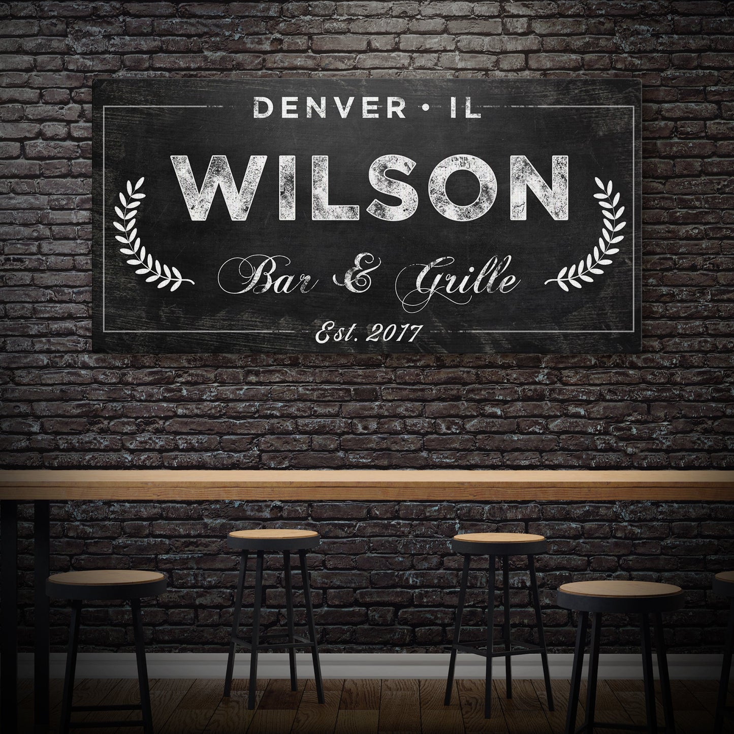 Bar and Grill Canvas Wall Art Sign