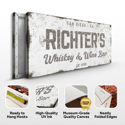 Whiskey and Wine Bar Canvas Wall Art