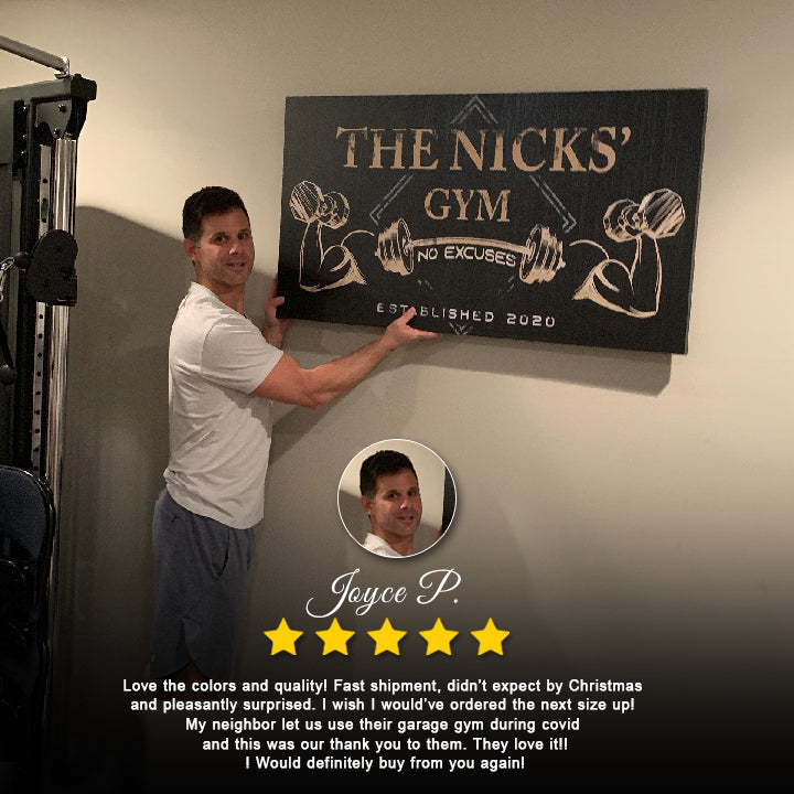 Personalized Home Gym Canvas Sign