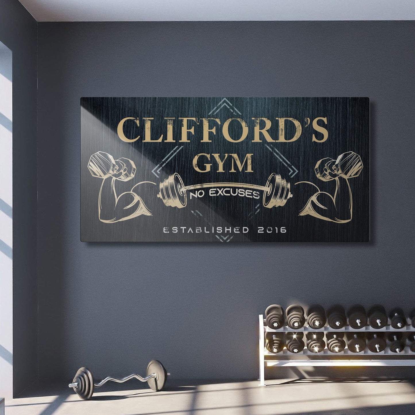 Personalized Home Gym Canvas Sign