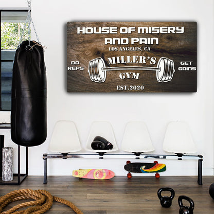 Gym motivation canvas wall art in a home gym