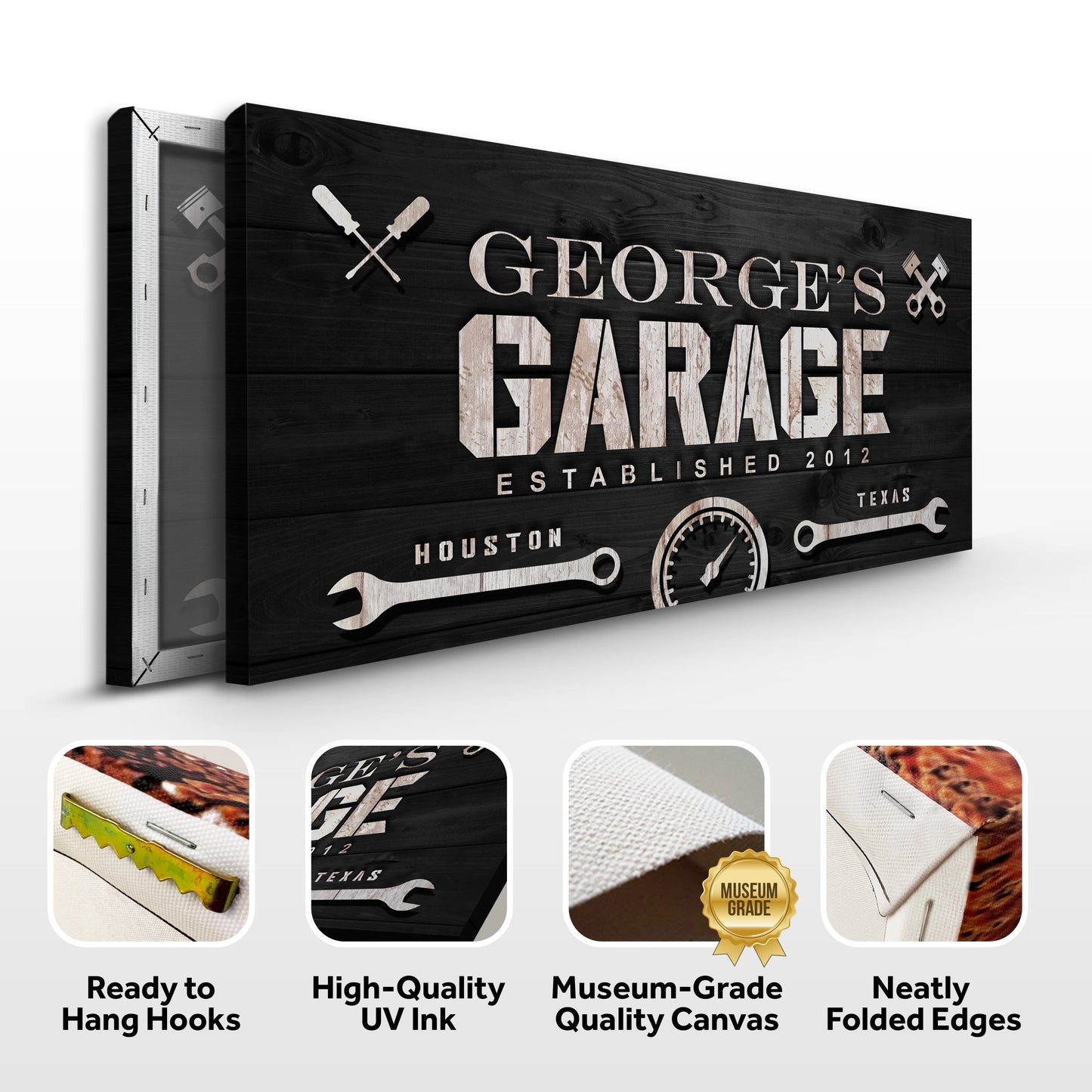 Man Cave Garage Canvas Wall Art Sign