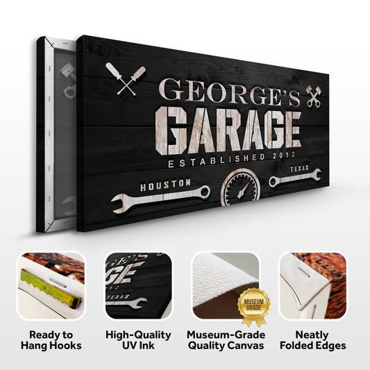 Man Cave Garage Canvas Wall Art Sign
