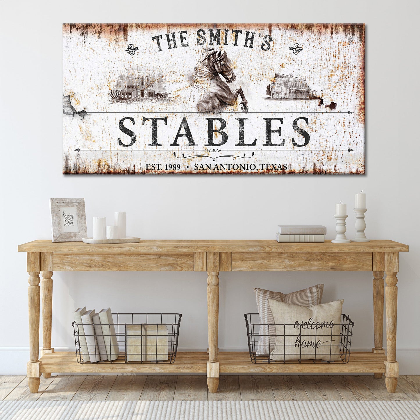 Rustic Stables Farmhouse Canvas Wall Art