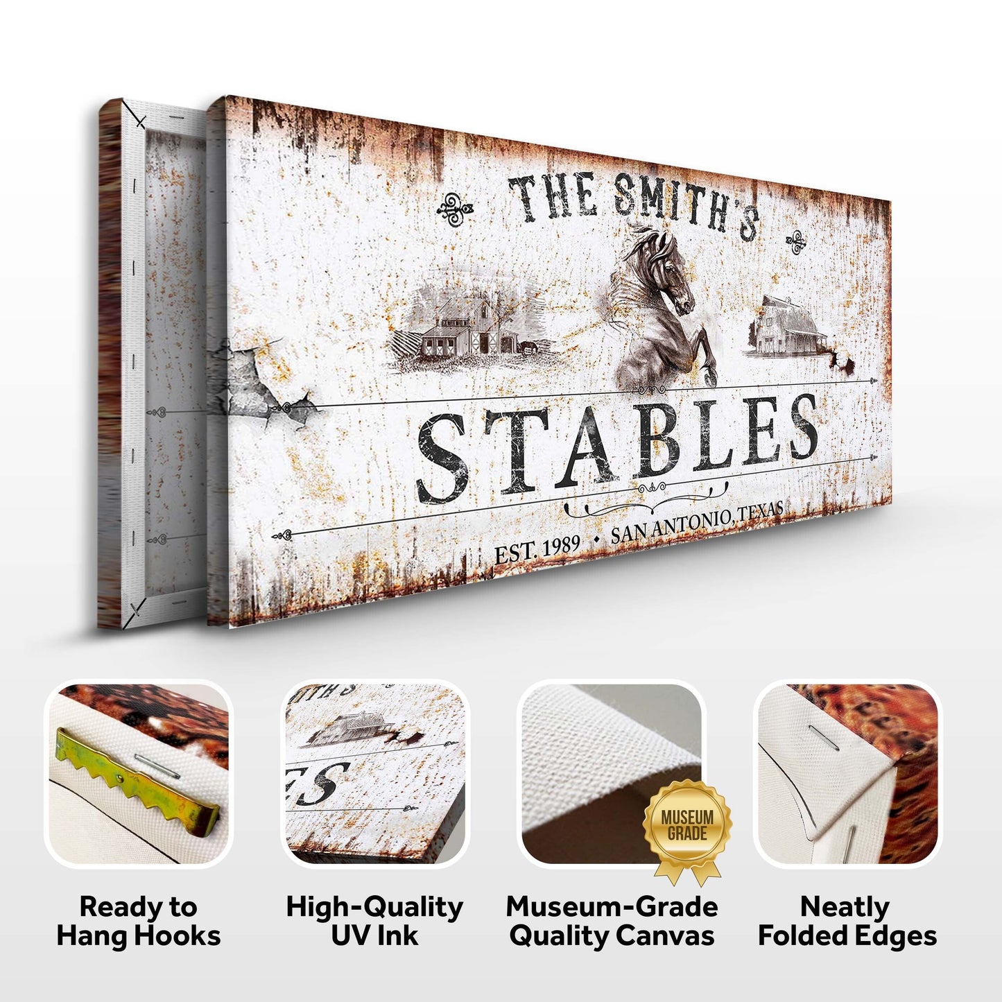 Rustic Stables Farmhouse Canvas Wall Art