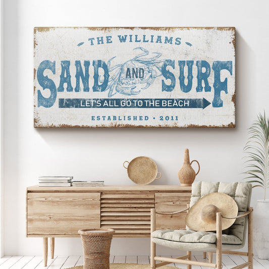 Sand and Surf Beach House Canvas Wall Art