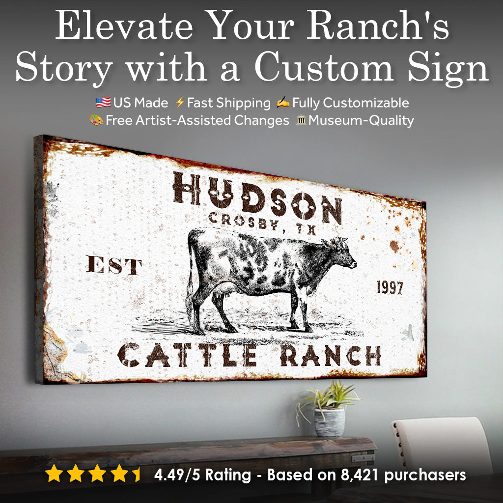 Cattle Ranch Rustic Canvas Wall Art