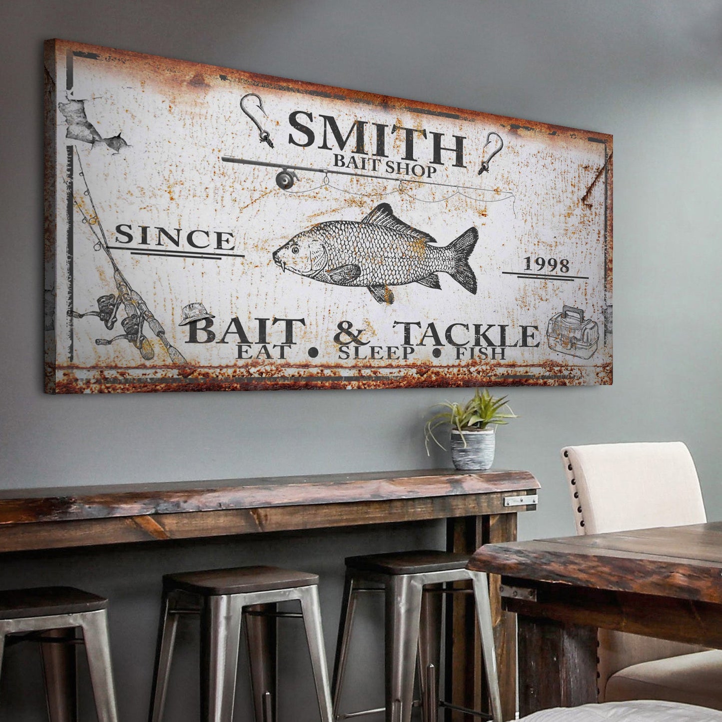 Bait and Tackle Canvas Sign