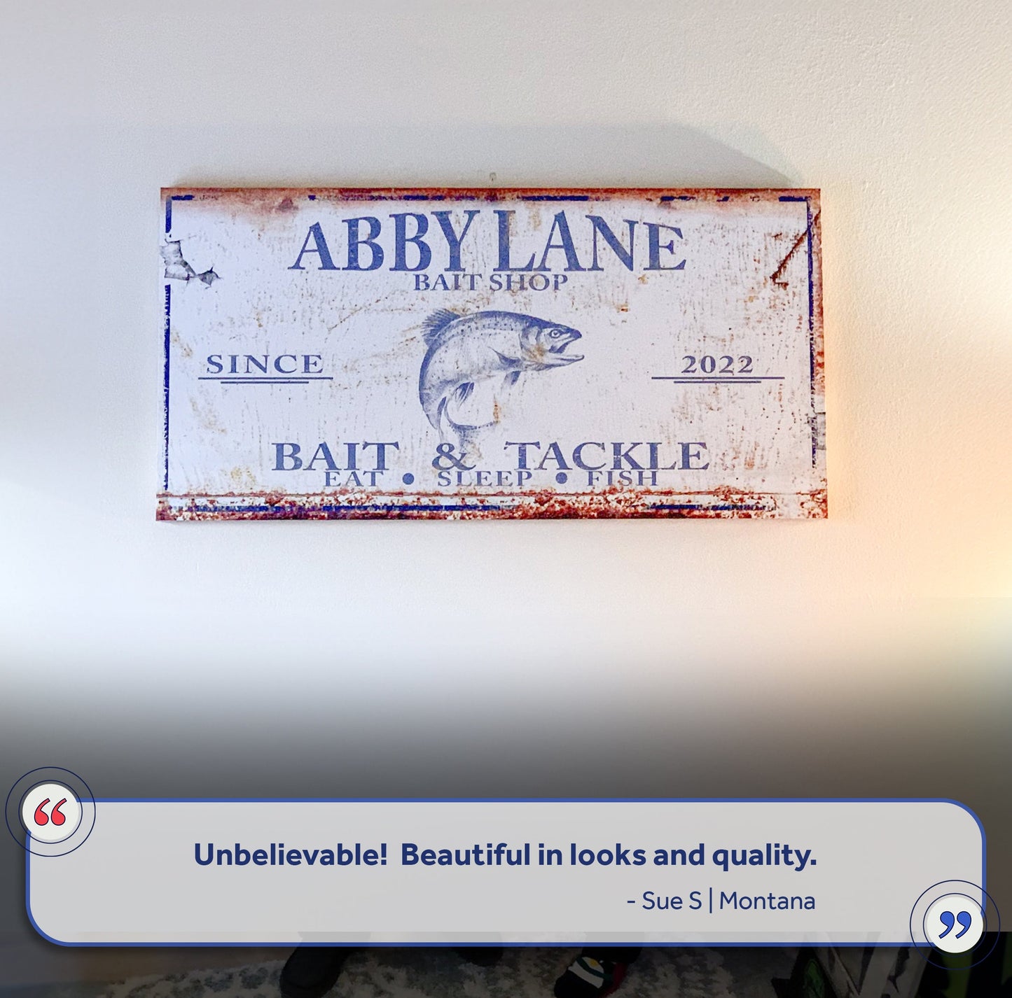 Bait and Tackle Canvas Wall Art Sign