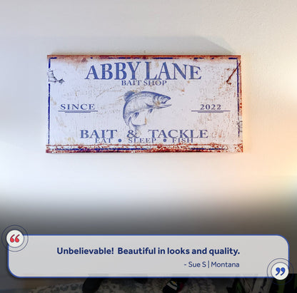 Bait and Tackle Canvas Wall Art Sign