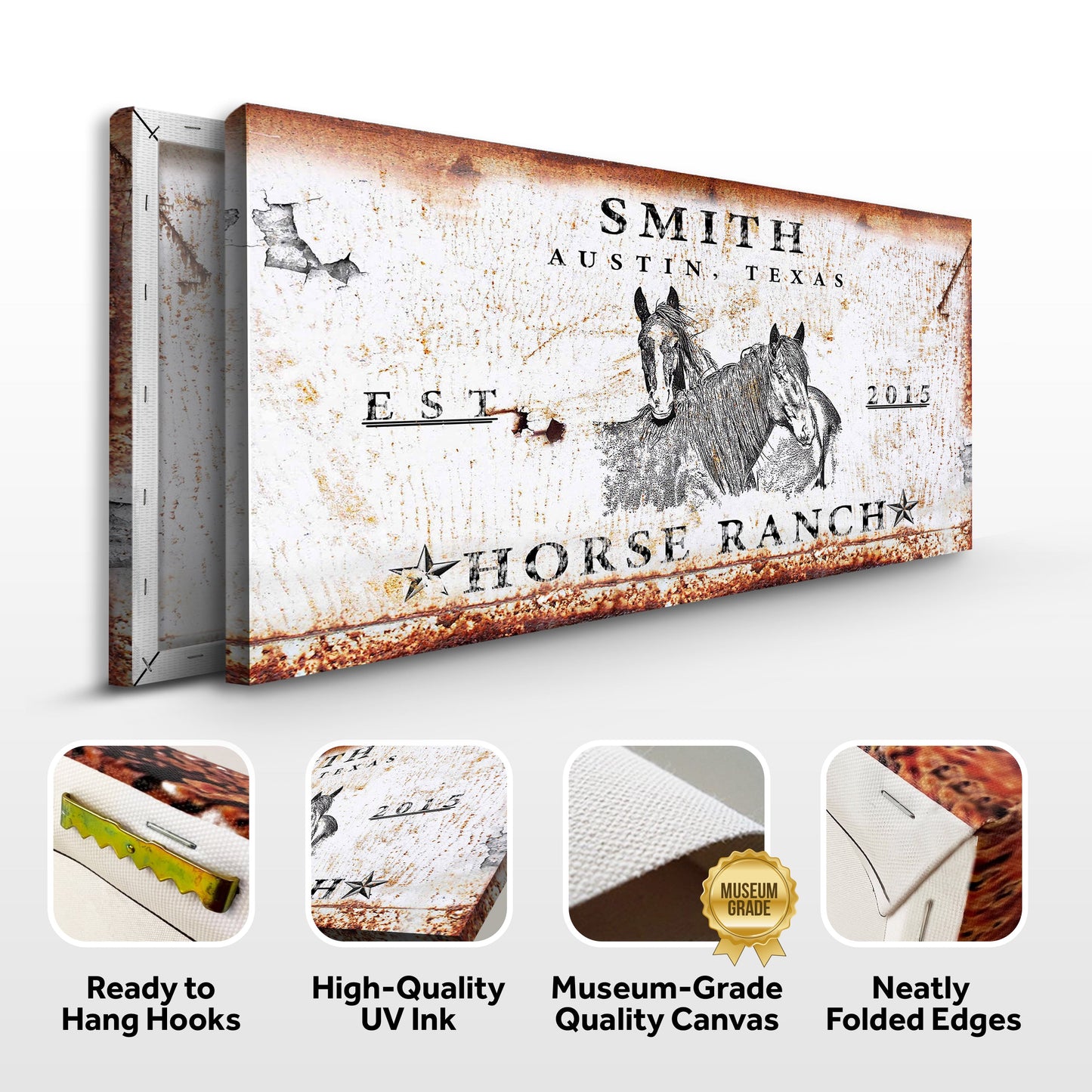 Rustic Horse Ranch Canvas Wall Art