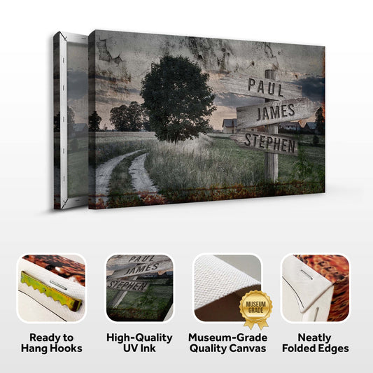 Personalized Farmhouse Family Name Canvas Sign