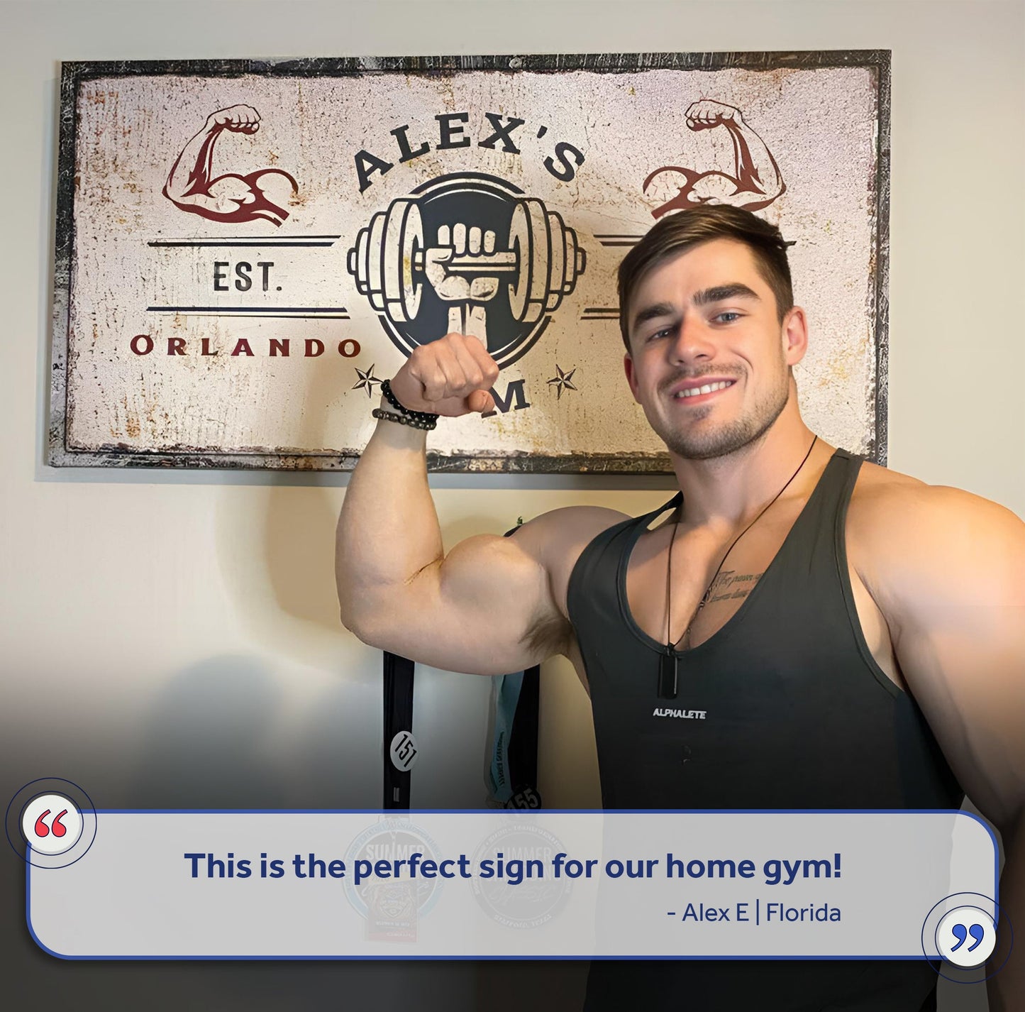 Gym Sign V Personalized Motivational Canvas Wall Art