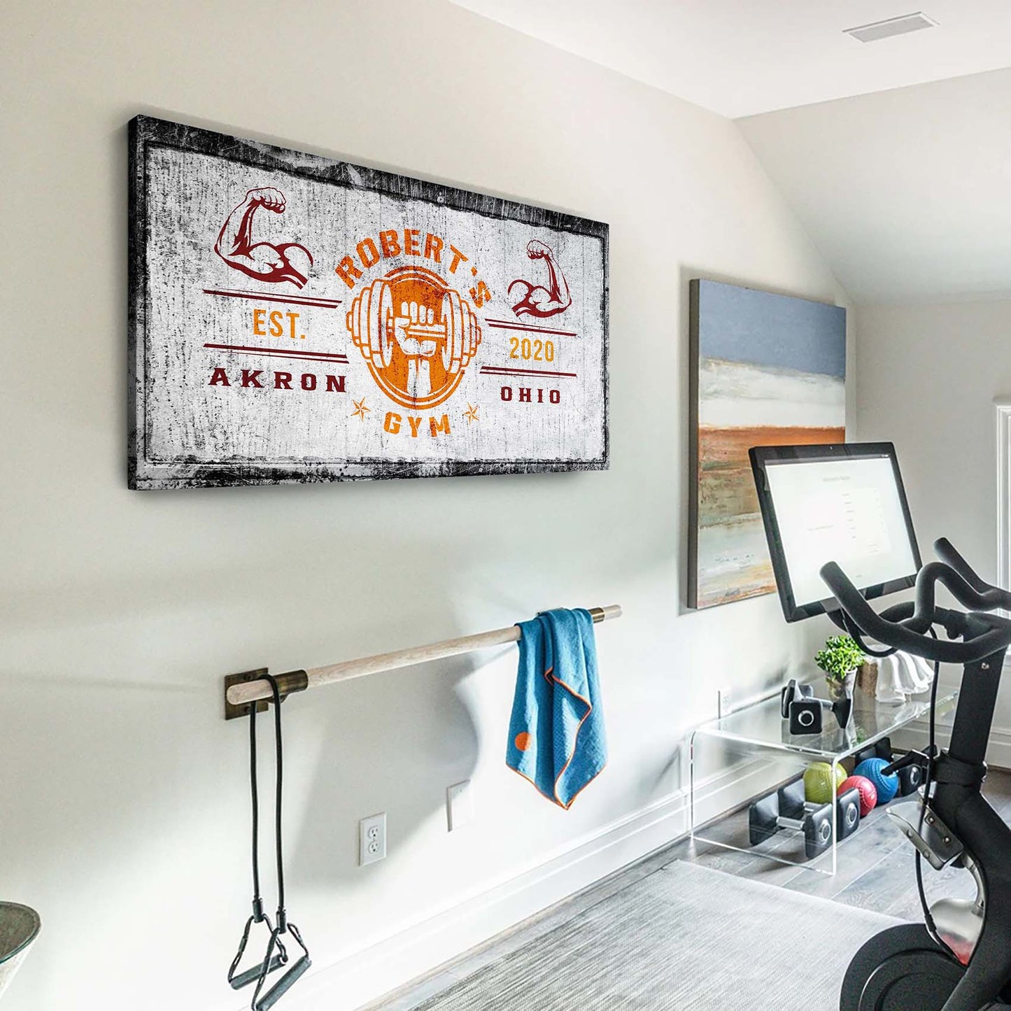 Gym Sign V Personalized Motivational Canvas Wall Art