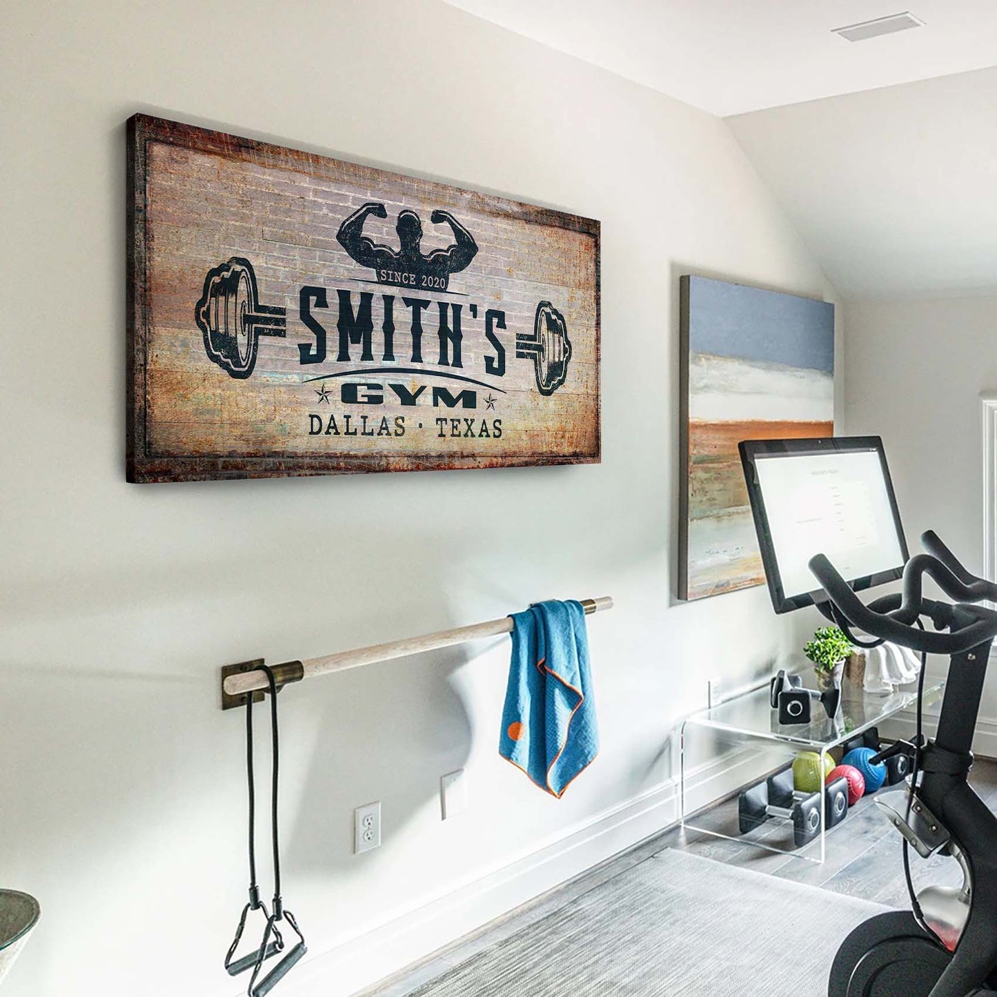 Gym Sign Personalized Motivational Canvas Wall Art