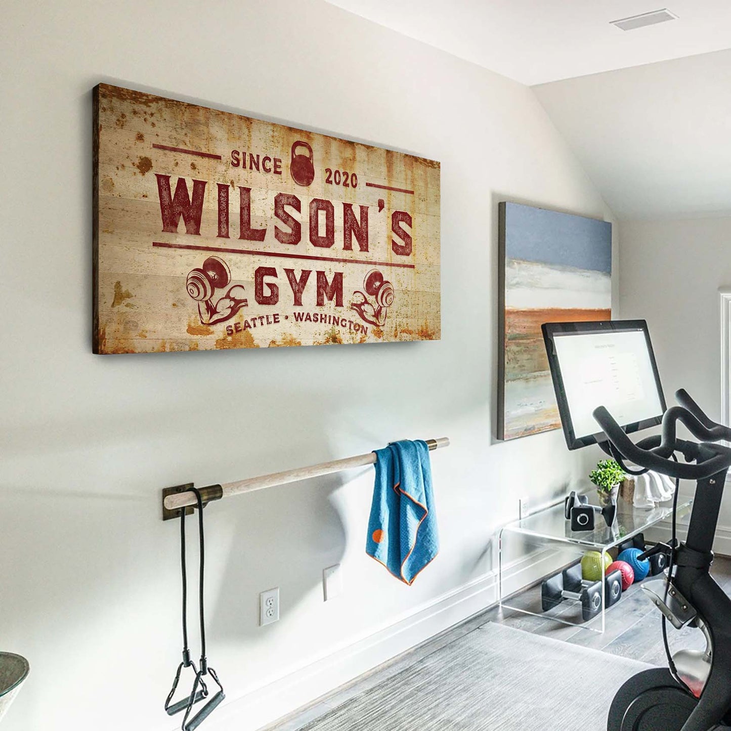 Gym Sign VI Personalized Motivational Canvas Wall Art