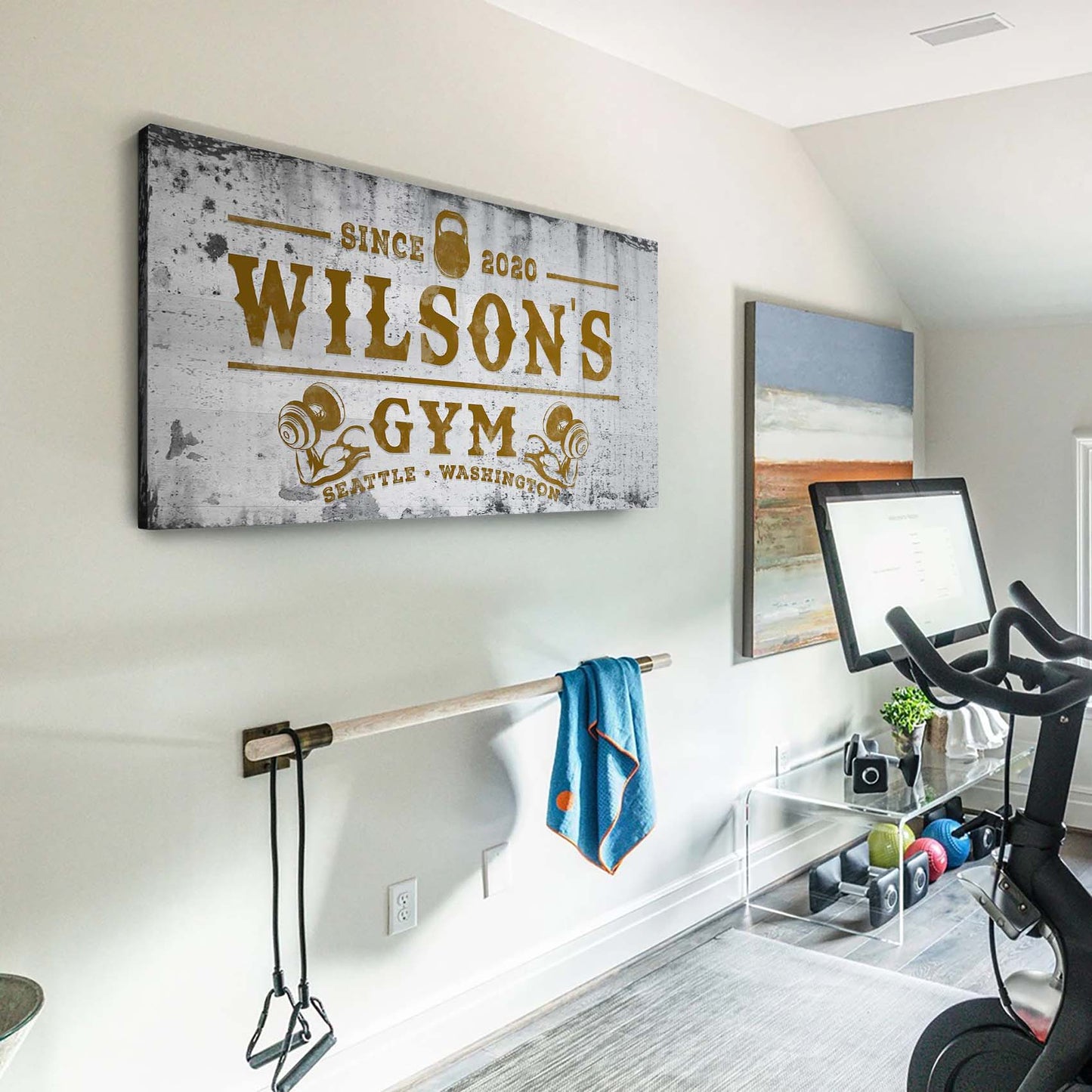 Gym Sign VI Personalized Motivational Canvas Wall Art