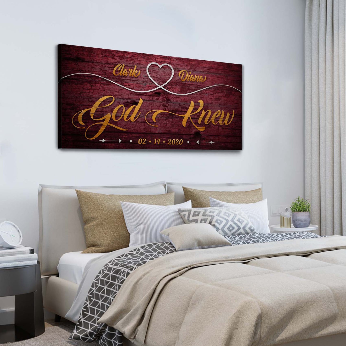 God Knew Sign Personalized Faith Canvas Wall Art