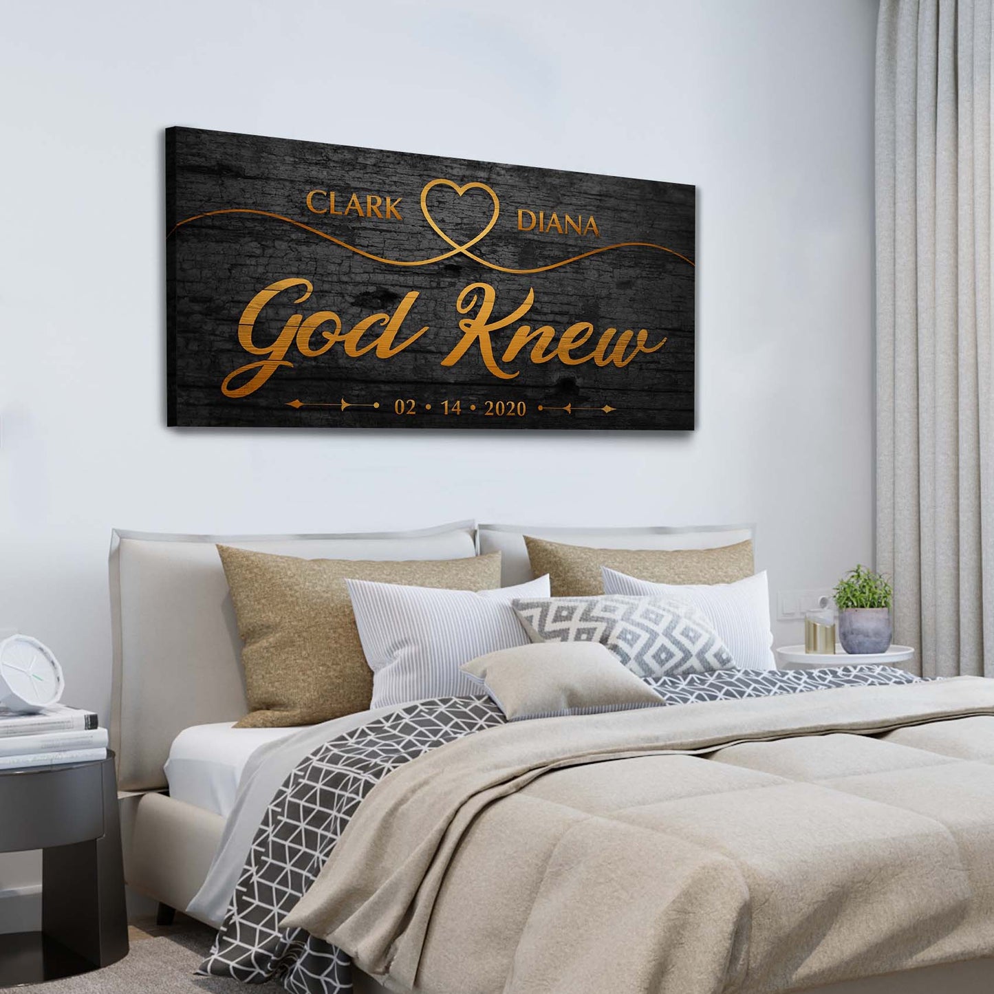 God Knew Sign Personalized Faith Canvas Wall Art