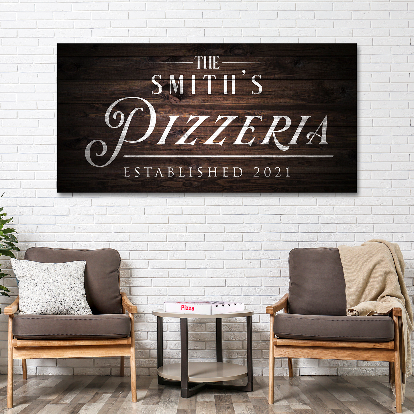 Personalized Pizzeria Canvas Sign