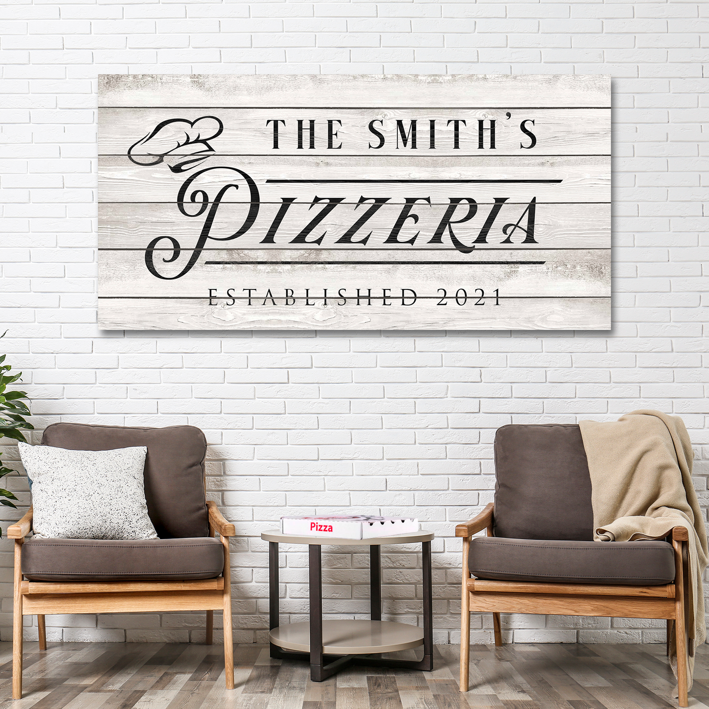 Personalized Pizzeria Canvas Sign