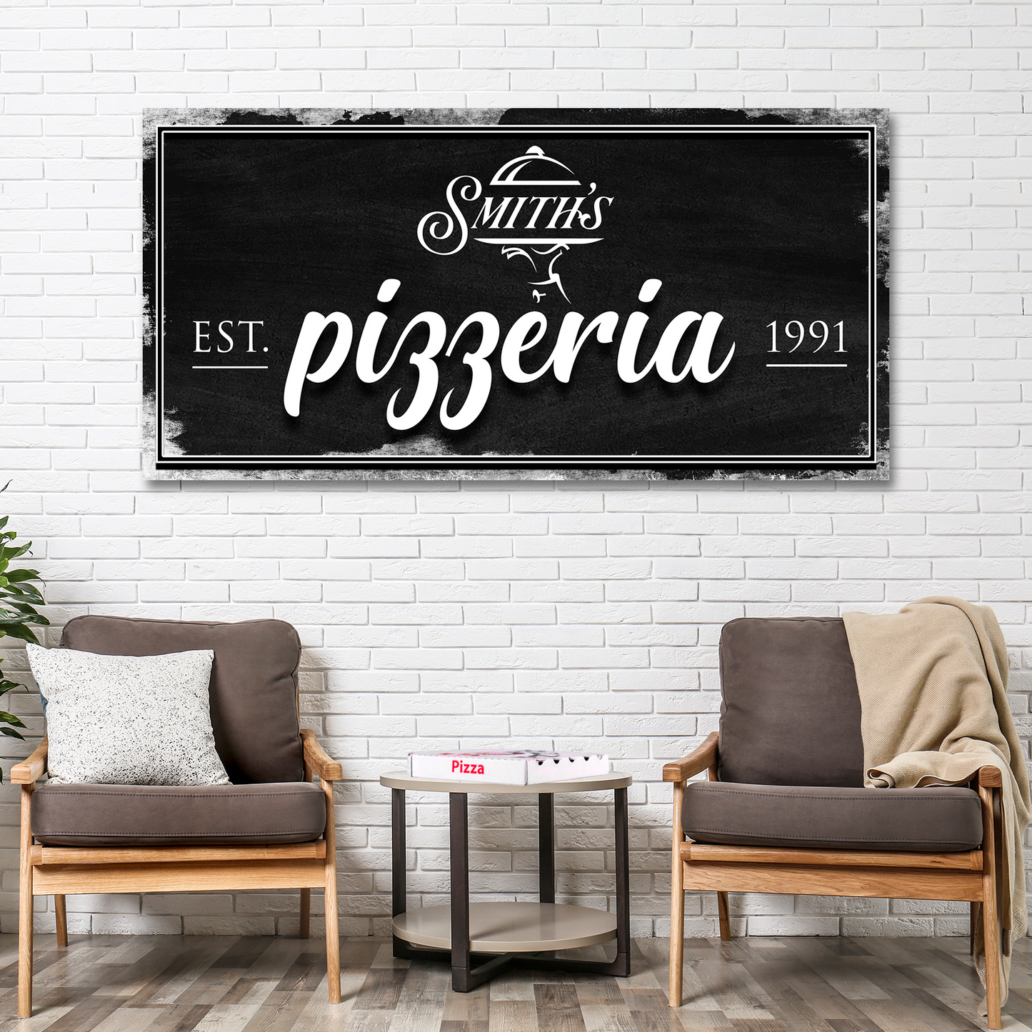 Personalized Pizzeria Canvas Sign