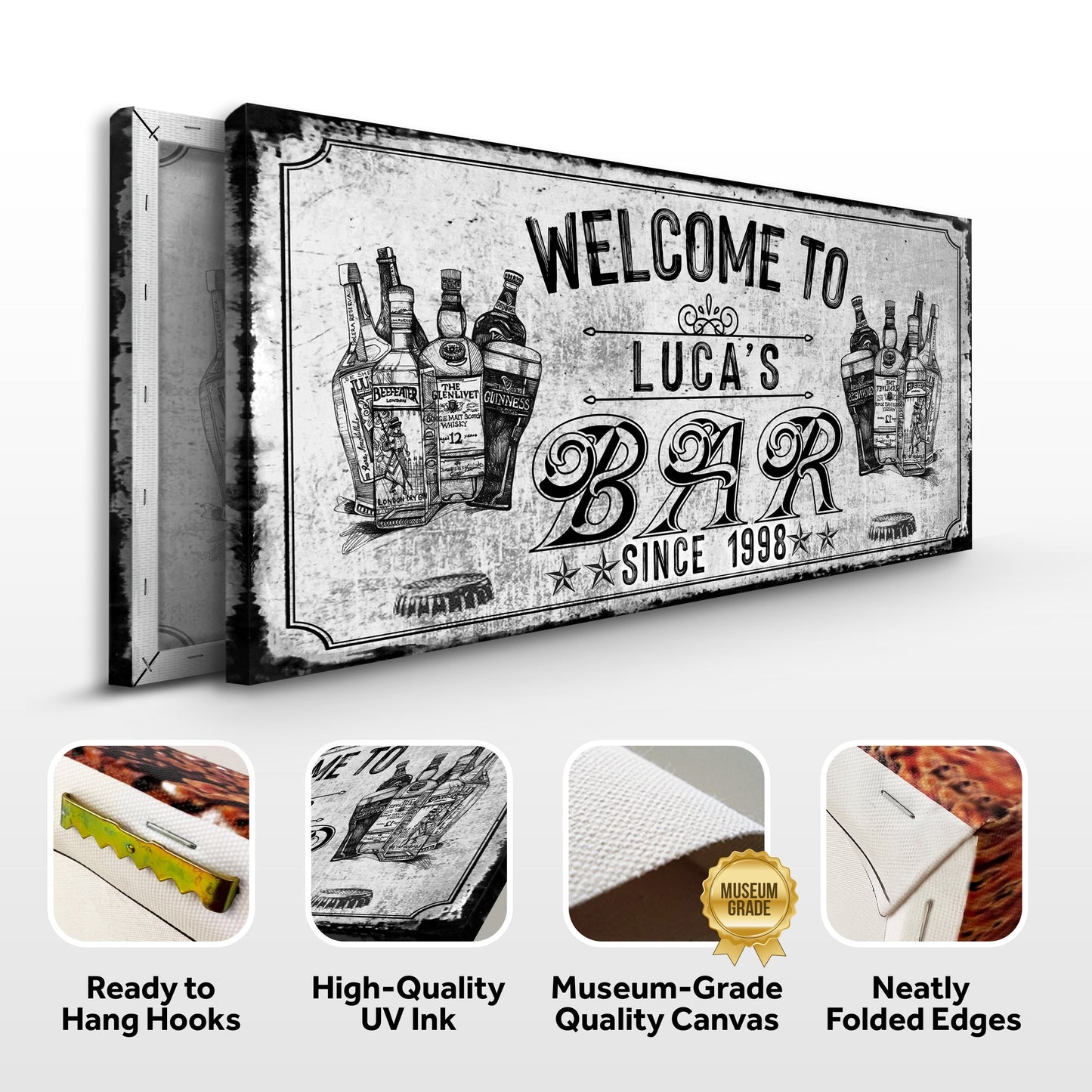 Home Bar Canvas Sign