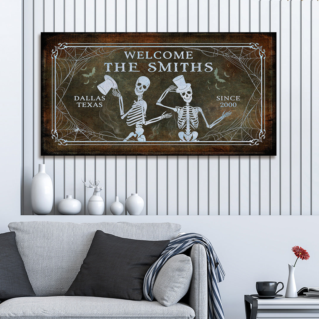 Personalized Gothic Welcome Canvas Sign