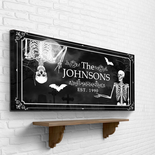 Personalized Halloween Family Name Canvas Sign