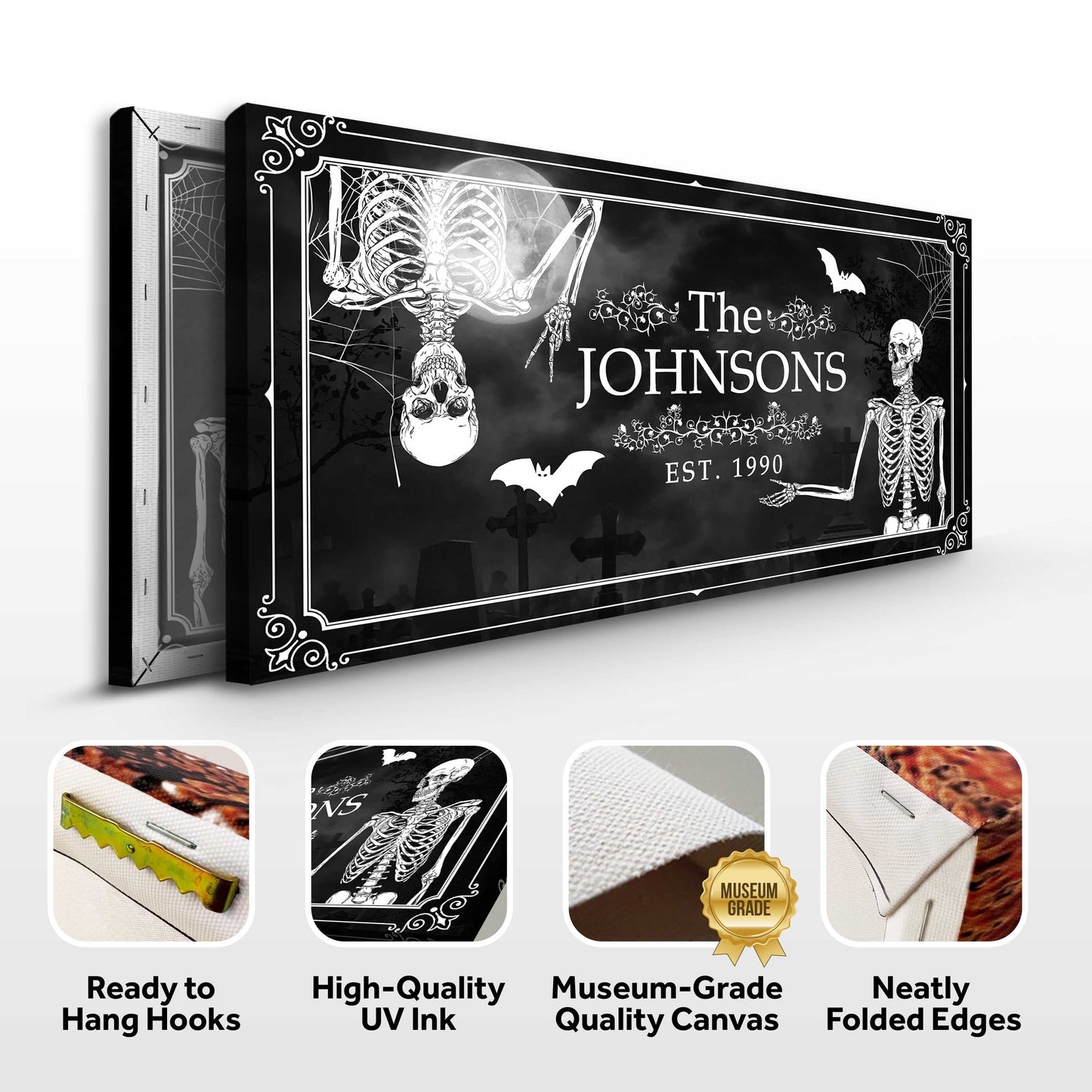 Personalized Halloween Family Name Canvas Sign