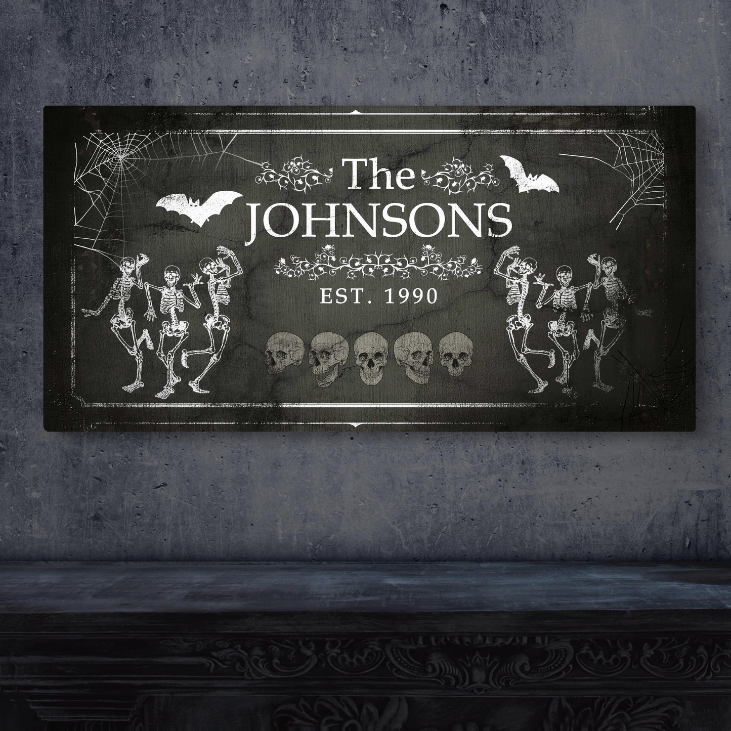 Personalized Halloween Family Name Canvas Sign