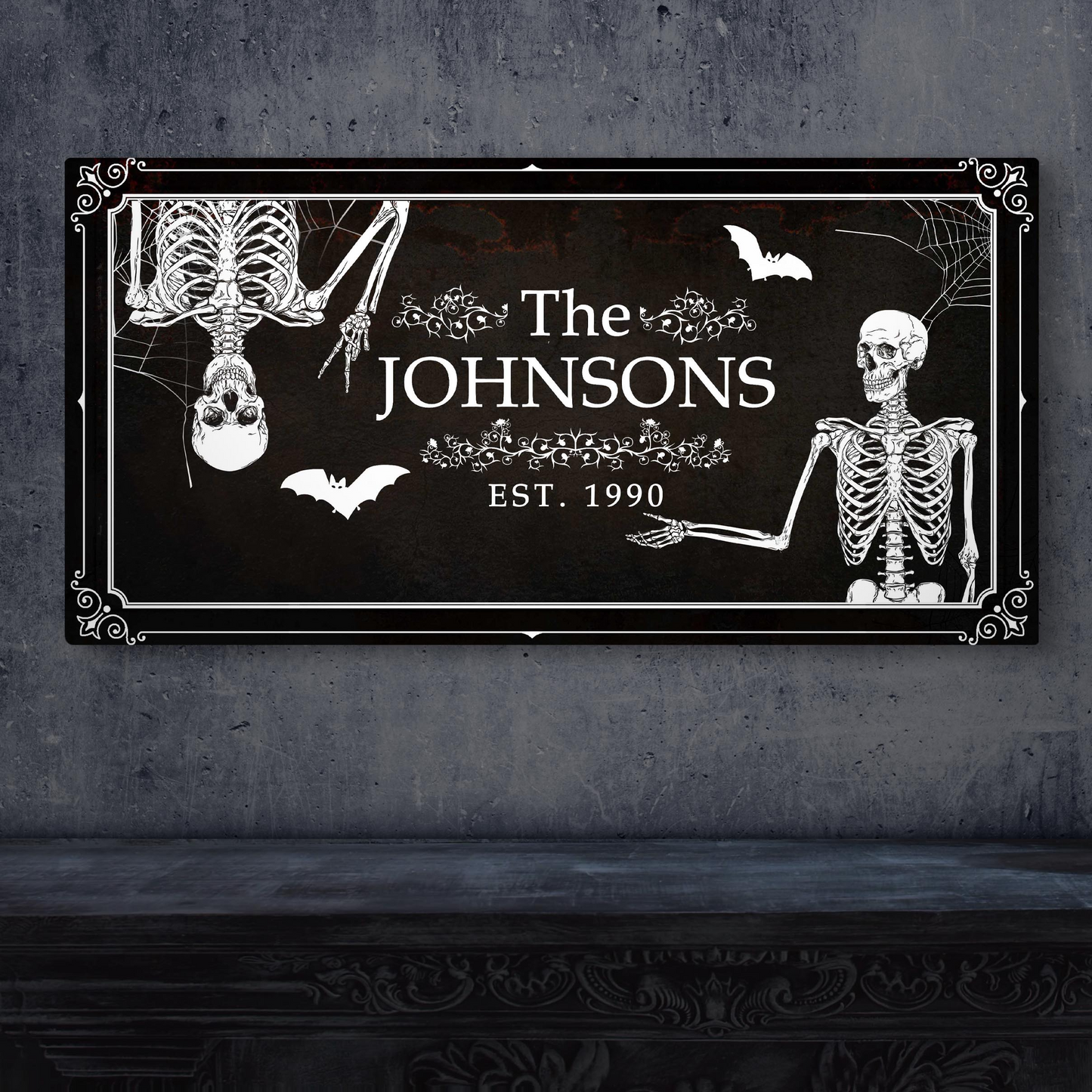 Personalized Halloween Family Name Canvas Sign