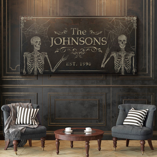 Personalized Gothic Family Name Canvas Sign